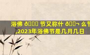 浴佛 🐒 节又称什 🐬 么节,2023年浴佛节是几月几日